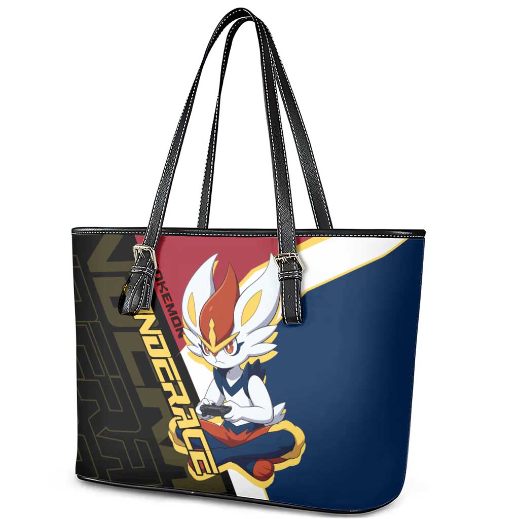 Cinderace Poké Leather Tote Bag Dynamic Retro Anime Style