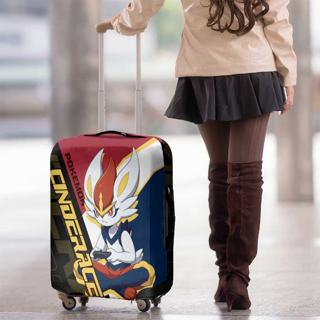 Cinderace Poké Luggage Cover Dynamic Retro Anime Style