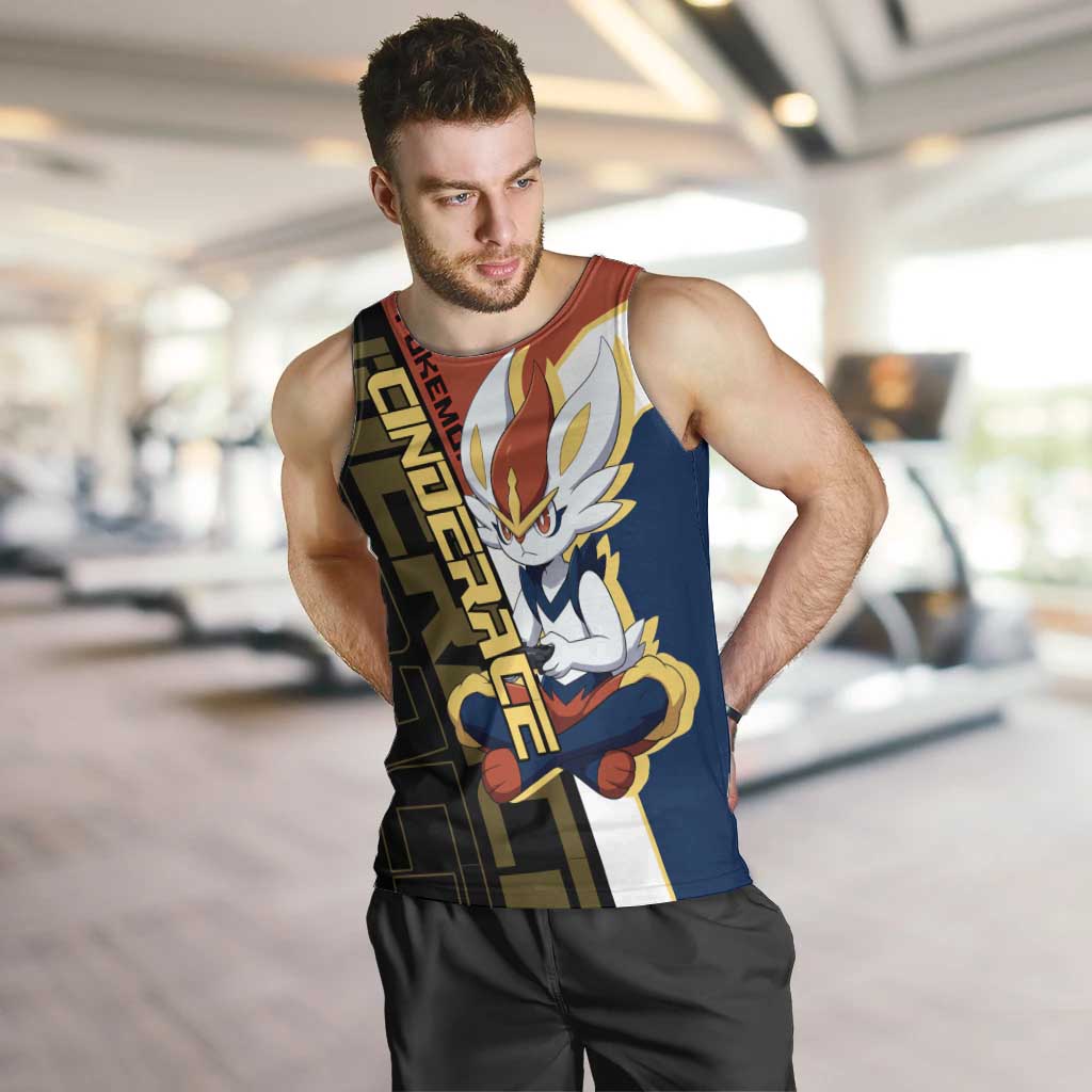 Cinderace Poké Men Tank Top Dynamic Retro Anime Style