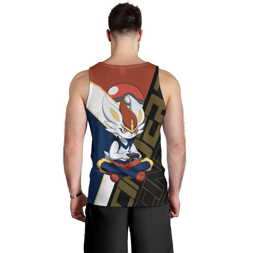Cinderace Poké Men Tank Top Dynamic Retro Anime Style
