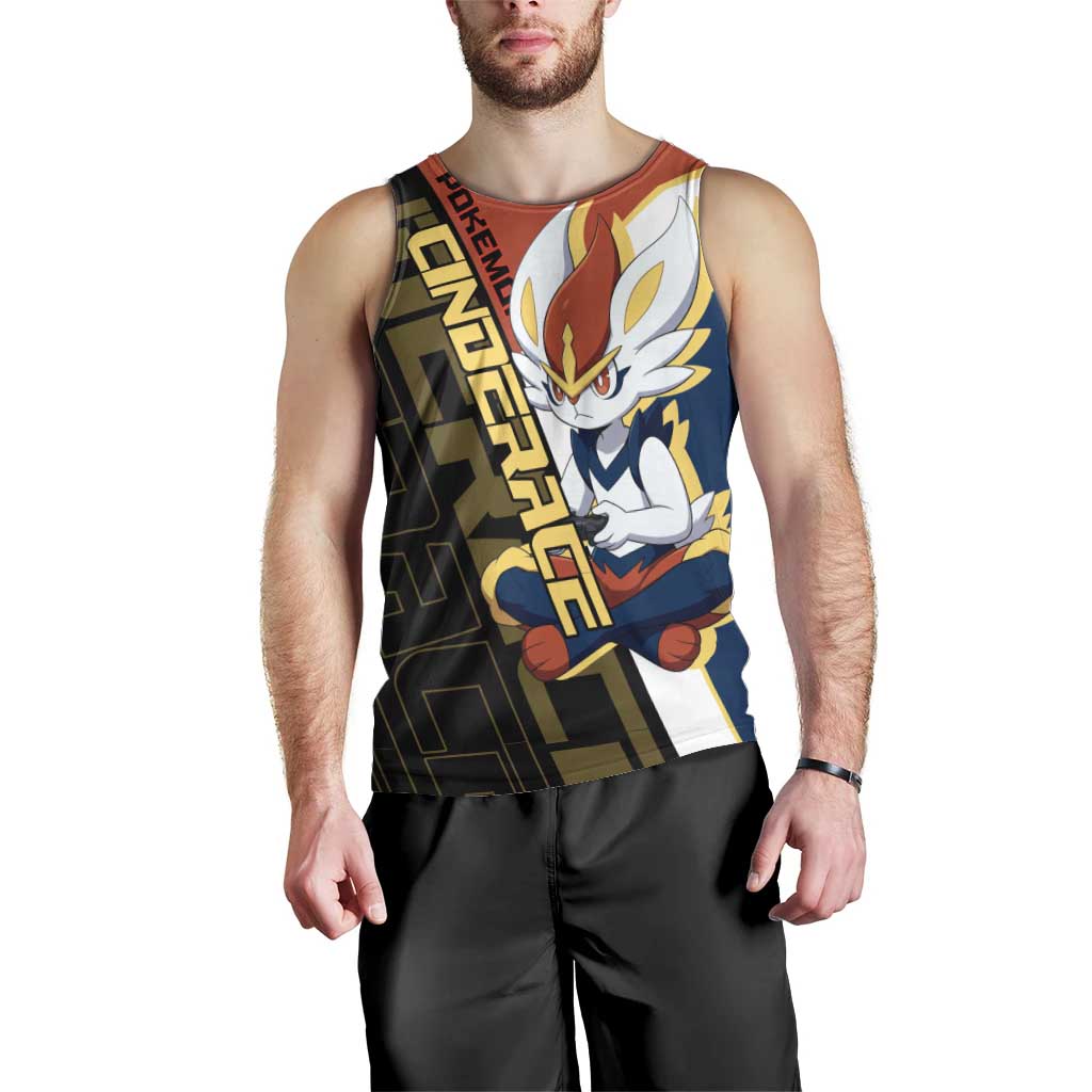 Cinderace Poké Men Tank Top Dynamic Retro Anime Style