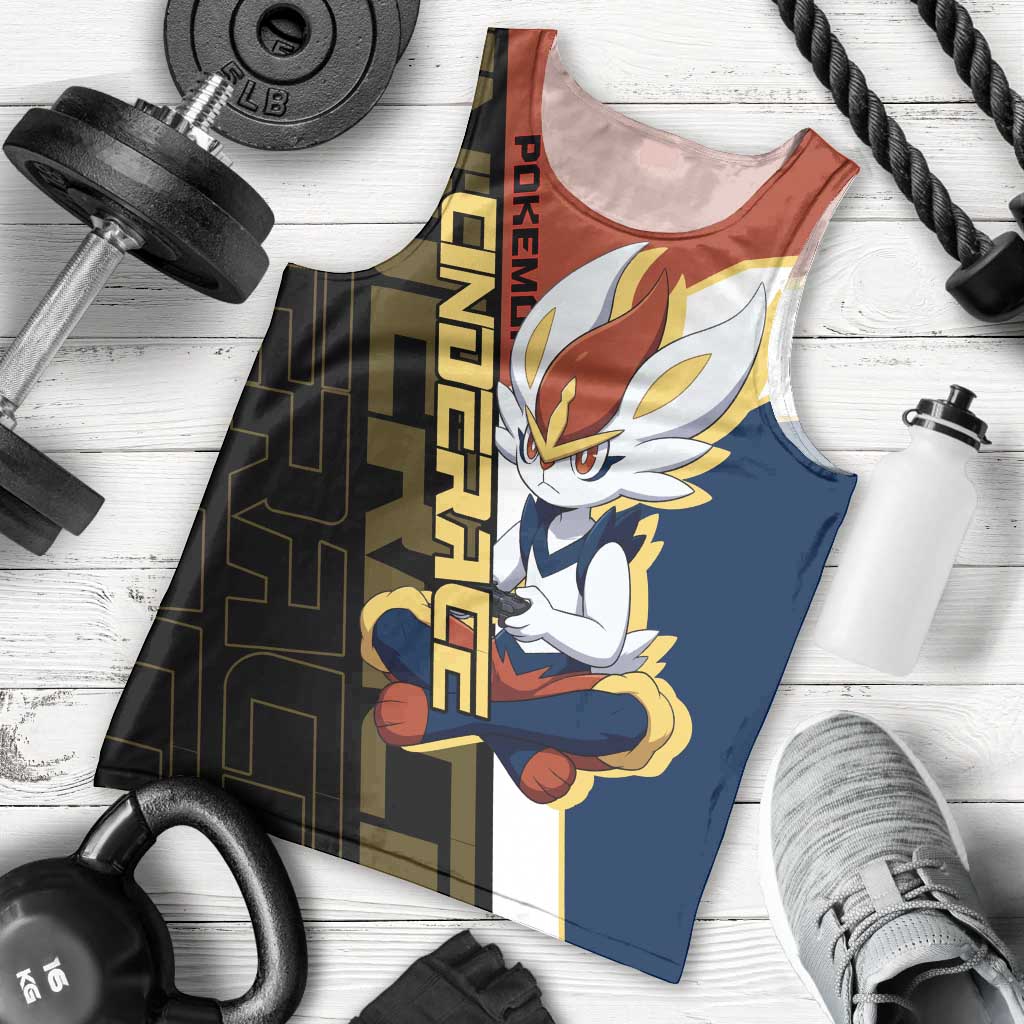 Cinderace Poké Men Tank Top Dynamic Retro Anime Style