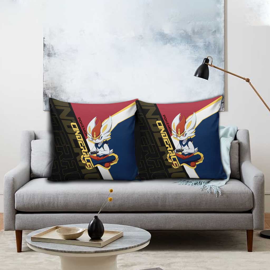 Cinderace Poké Pillow Cover Dynamic Retro Anime Style