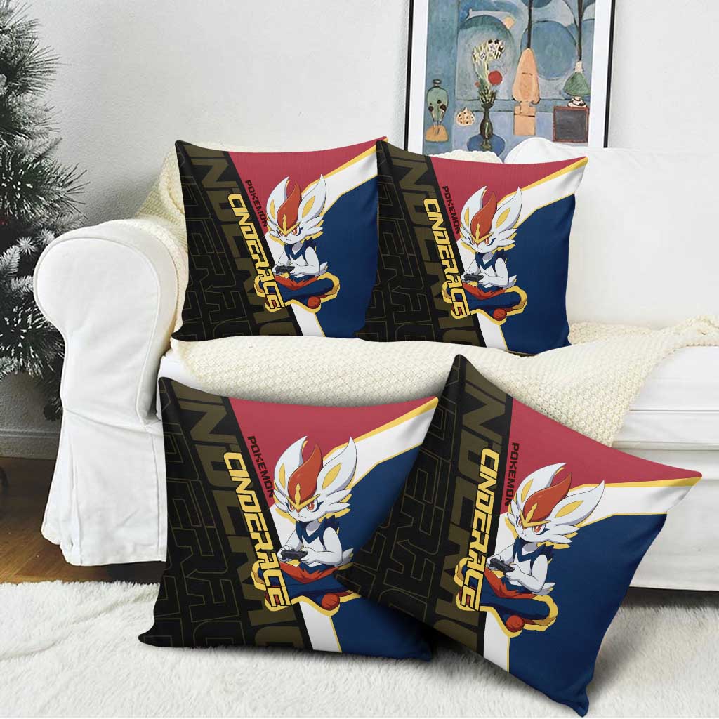 Cinderace Poké Pillow Cover Dynamic Retro Anime Style