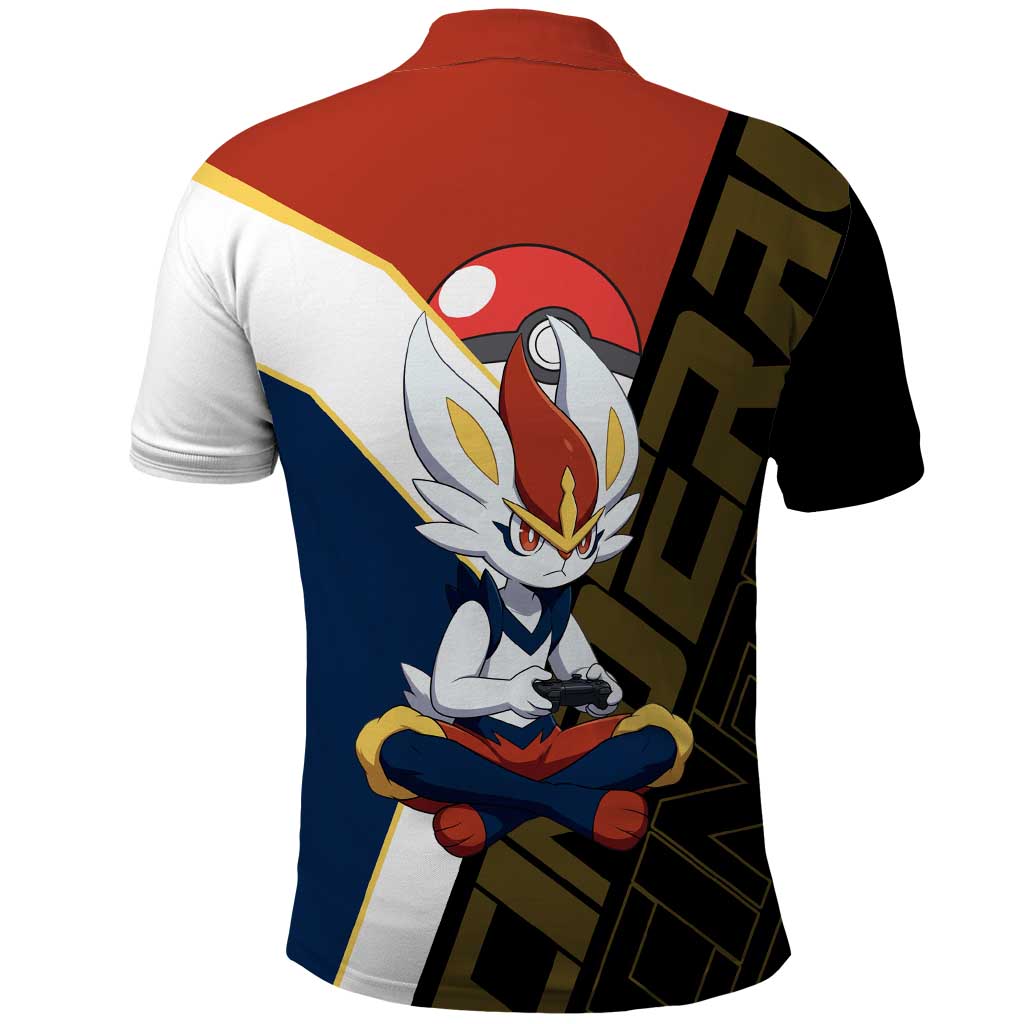 Cinderace Poké Polo Shirt Dynamic Retro Anime Style