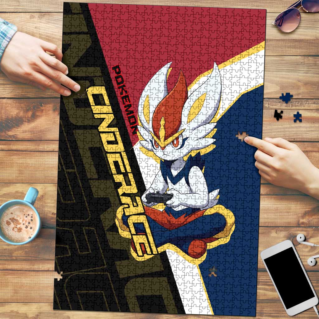 Cinderace Poké Puzzle Dynamic Retro Anime Style