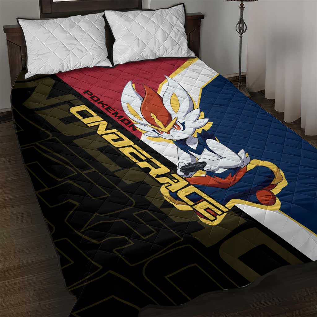 Cinderace Poké Quilt Bed Set Dynamic Retro Anime Style
