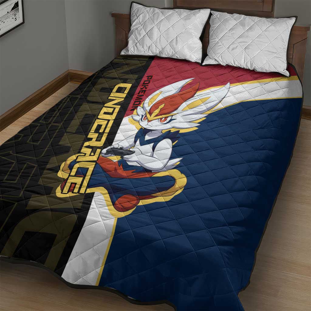 Cinderace Poké Quilt Bed Set Dynamic Retro Anime Style