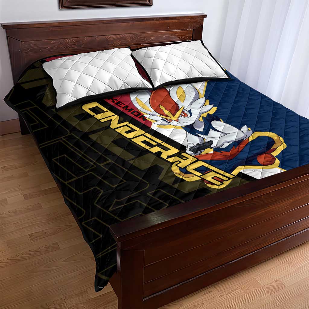 Cinderace Poké Quilt Bed Set Dynamic Retro Anime Style