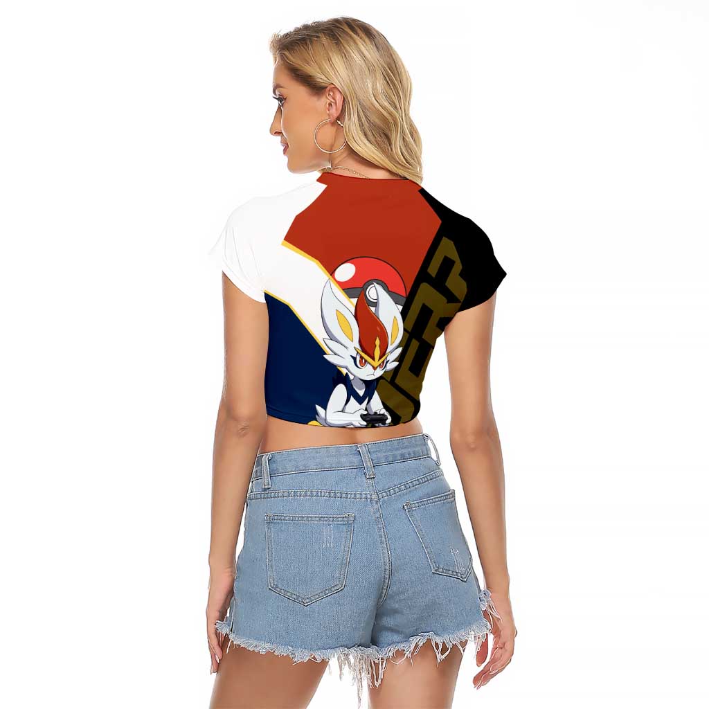 Cinderace Poké Raglan Cropped T Shirt Dynamic Retro Anime Style
