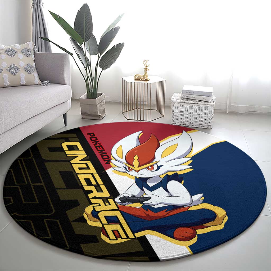 Cinderace Poké Round Carpet Dynamic Retro Anime Style