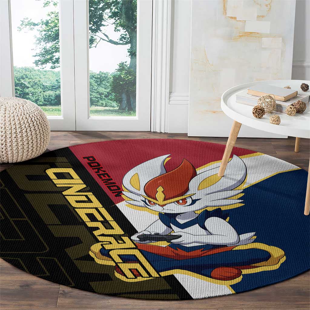 Cinderace Poké Round Carpet Dynamic Retro Anime Style