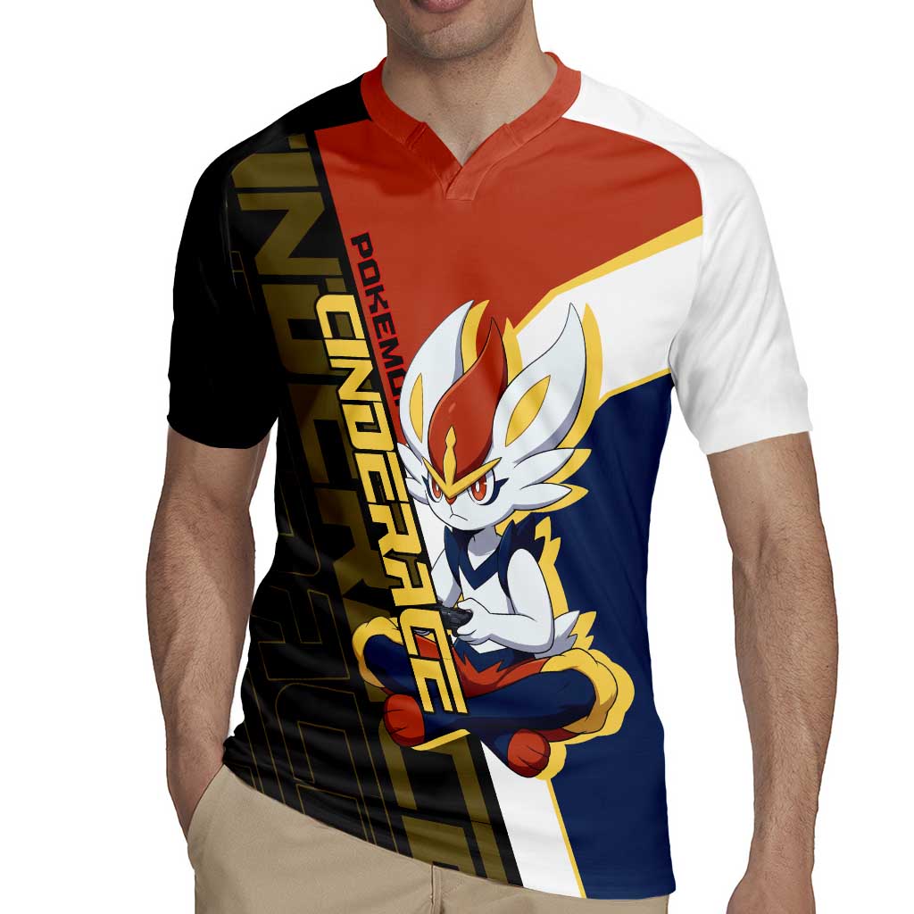 Cinderace Poké Rugby Jersey Dynamic Retro Anime Style