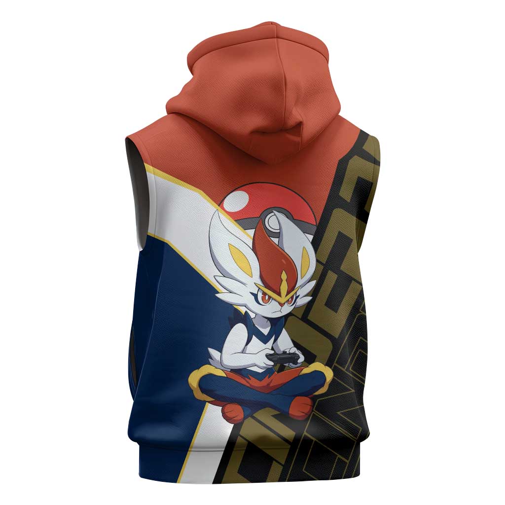 Cinderace Poké Sleeveless Zip Hoodie Dynamic Retro Anime Style