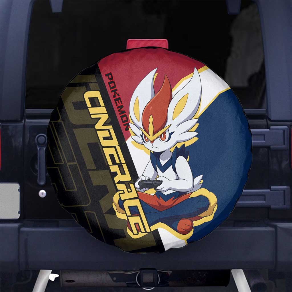 Cinderace Poké Spare Tire Cover Dynamic Retro Anime Style