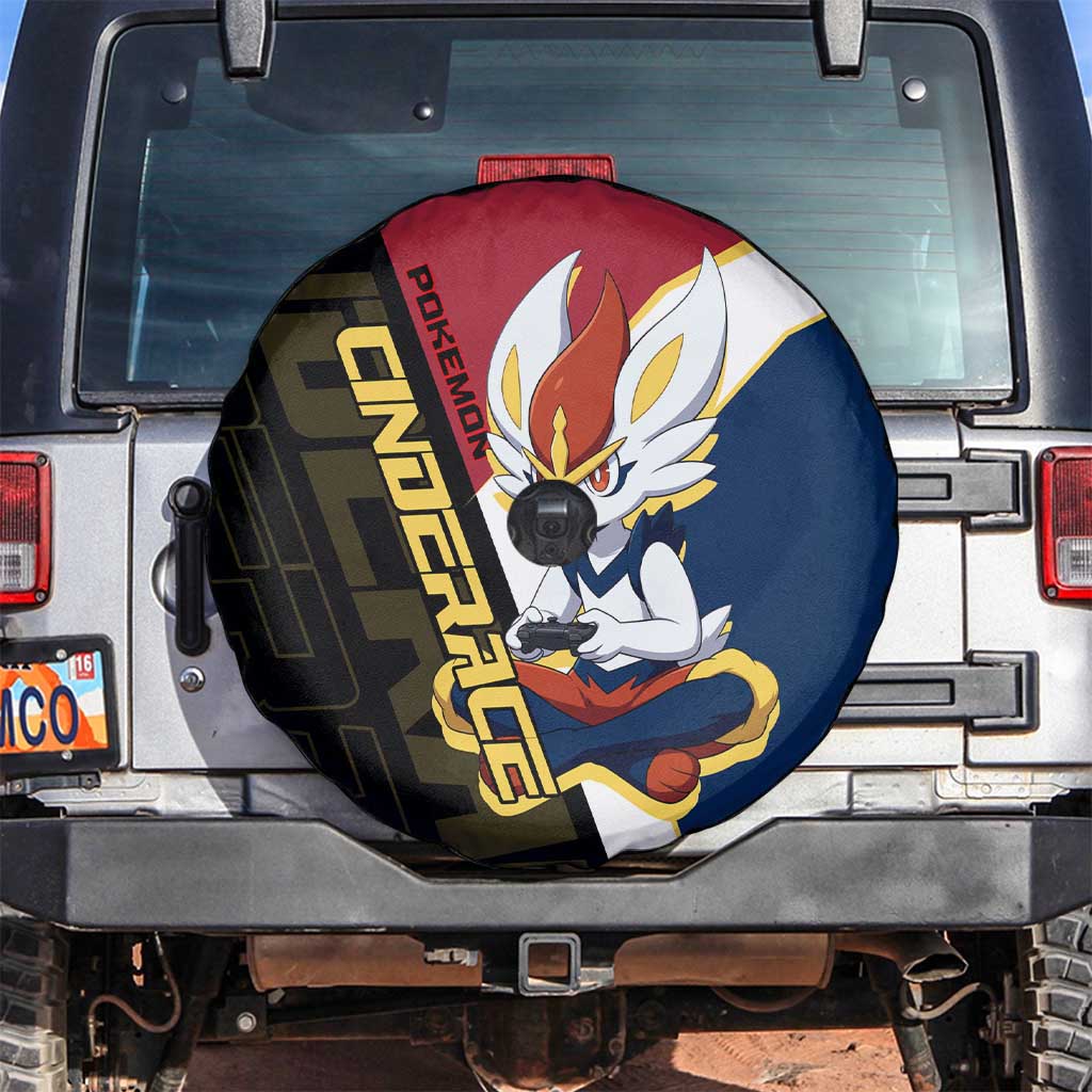 Cinderace Poké Spare Tire Cover Dynamic Retro Anime Style