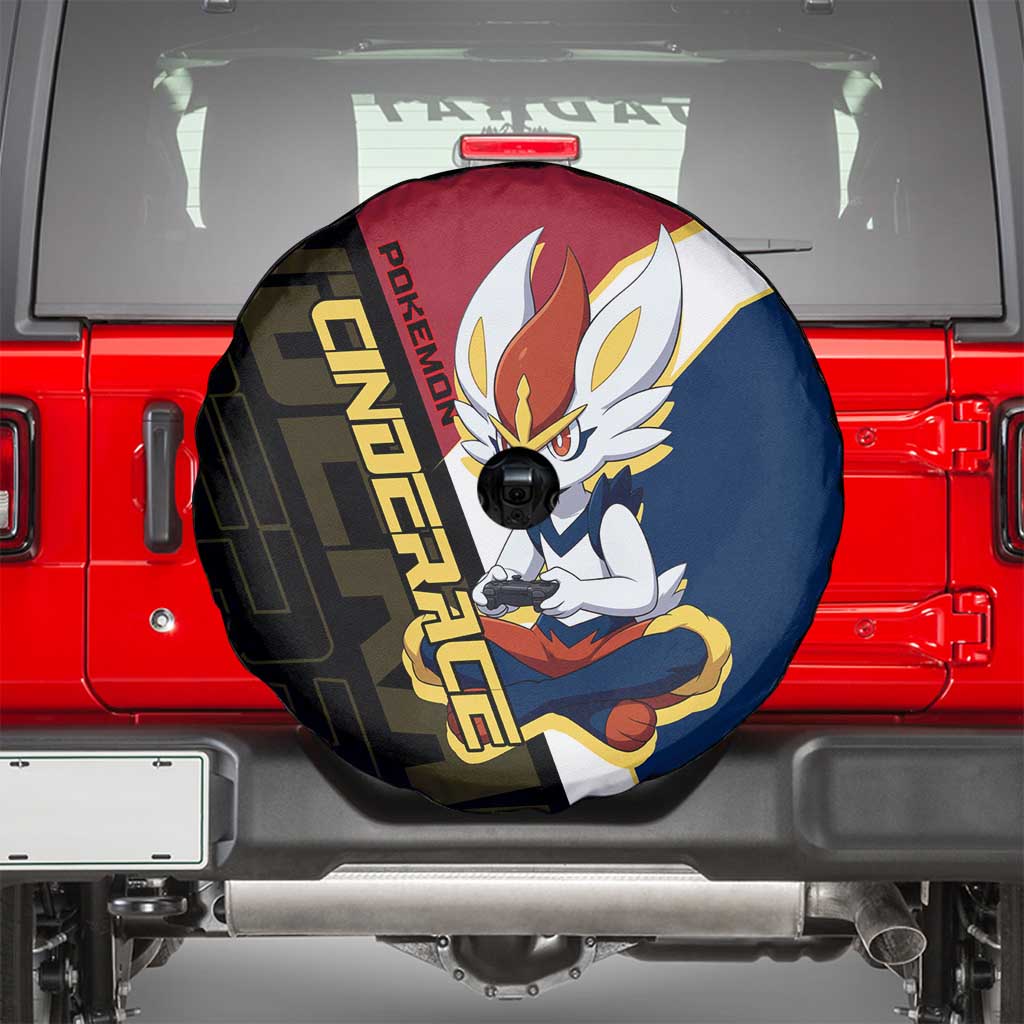 Cinderace Poké Spare Tire Cover Dynamic Retro Anime Style