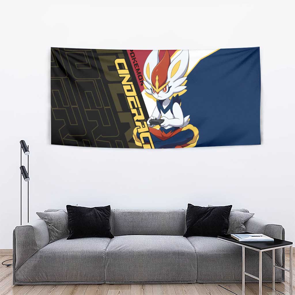Cinderace Poké Tapestry Dynamic Retro Anime Style