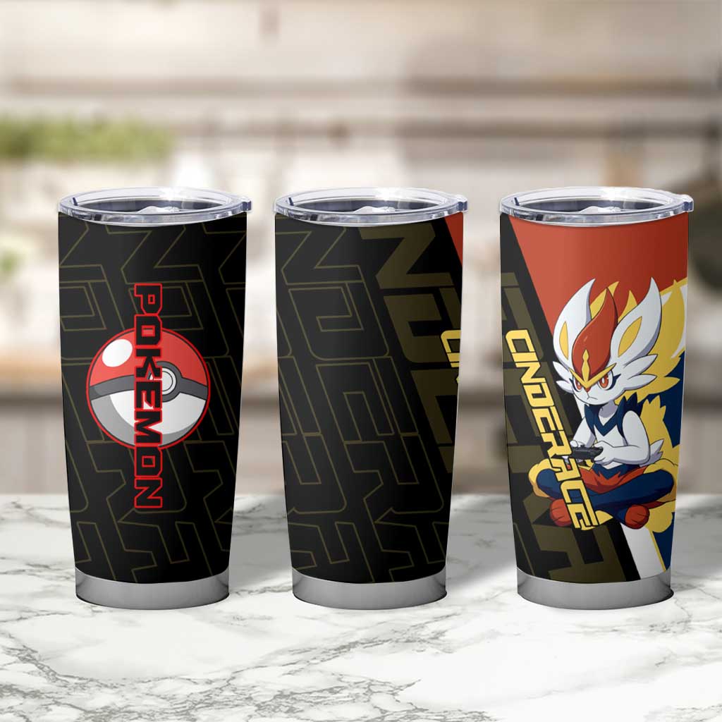 Cinderace Poké Tumbler Cup Dynamic Retro Anime Style