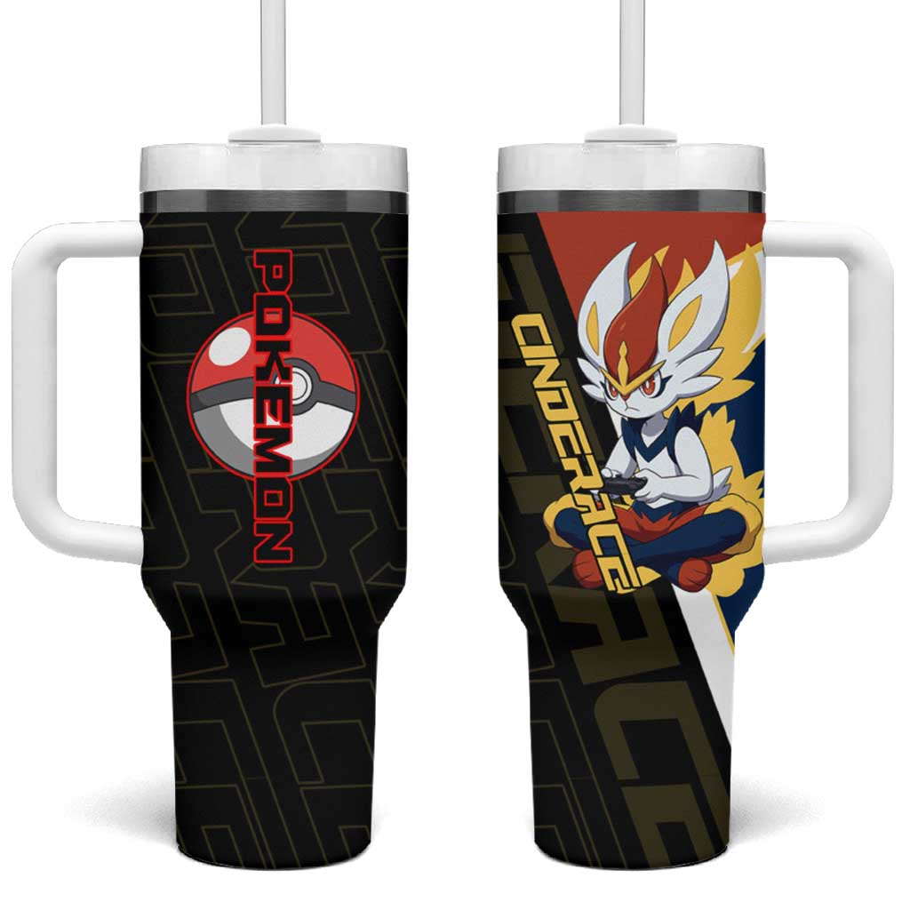 Cinderace Poké Tumbler With Handle Dynamic Retro Anime Style