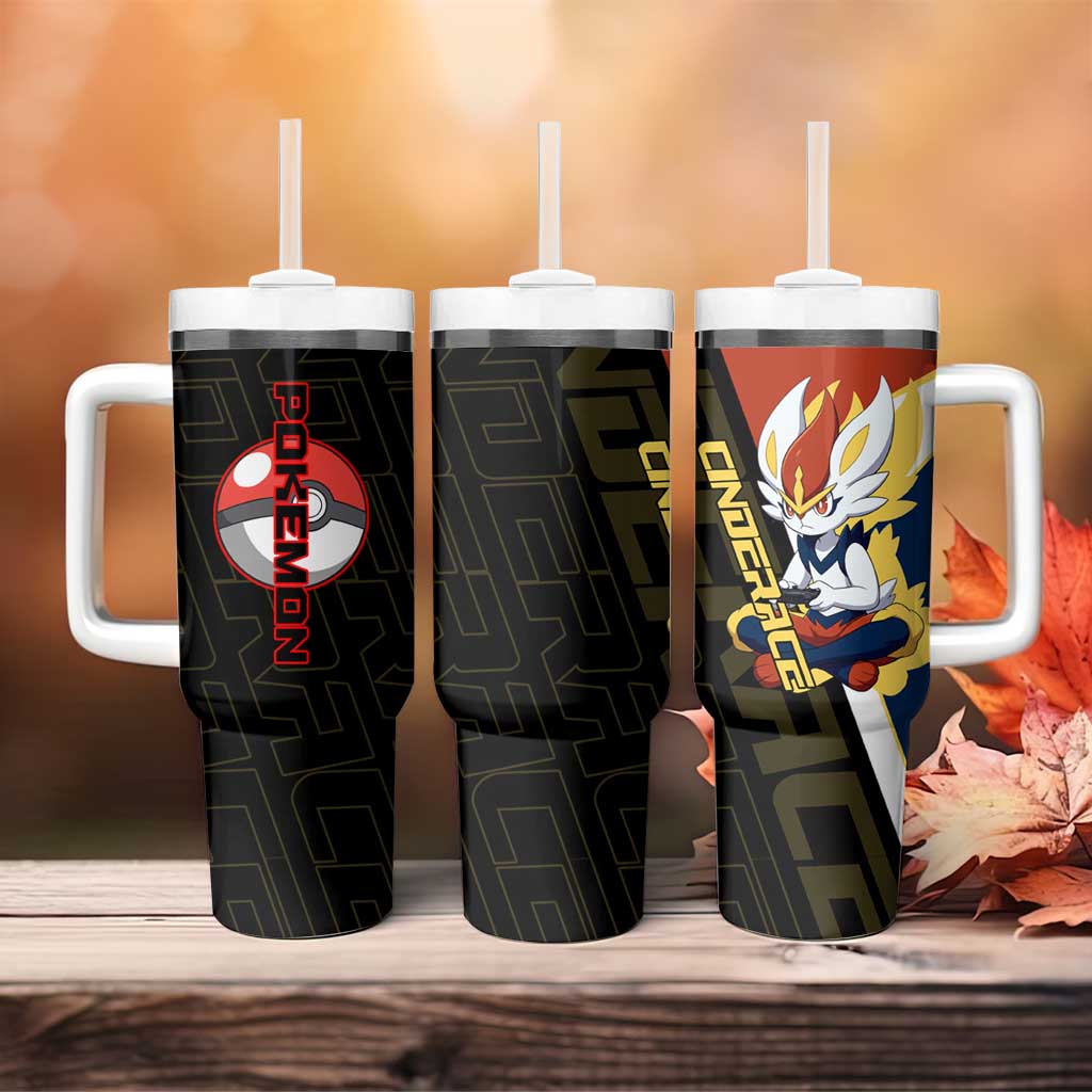 Cinderace Poké Tumbler With Handle Dynamic Retro Anime Style