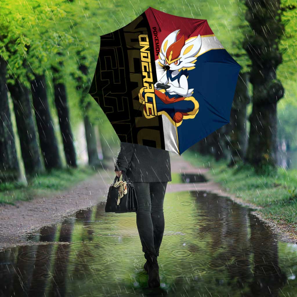 Cinderace Poké Umbrella Dynamic Retro Anime Style