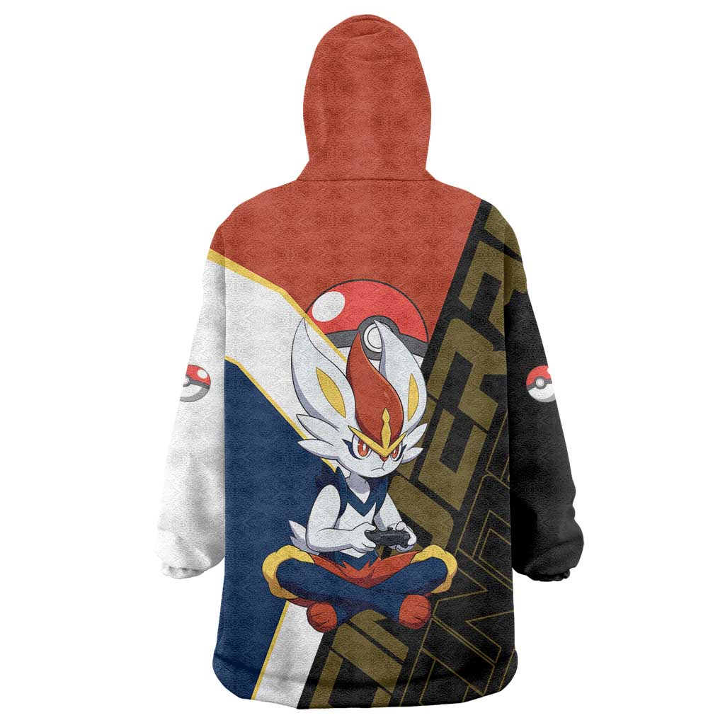 Cinderace Poké Wearable Blanket Hoodie Dynamic Retro Anime Style