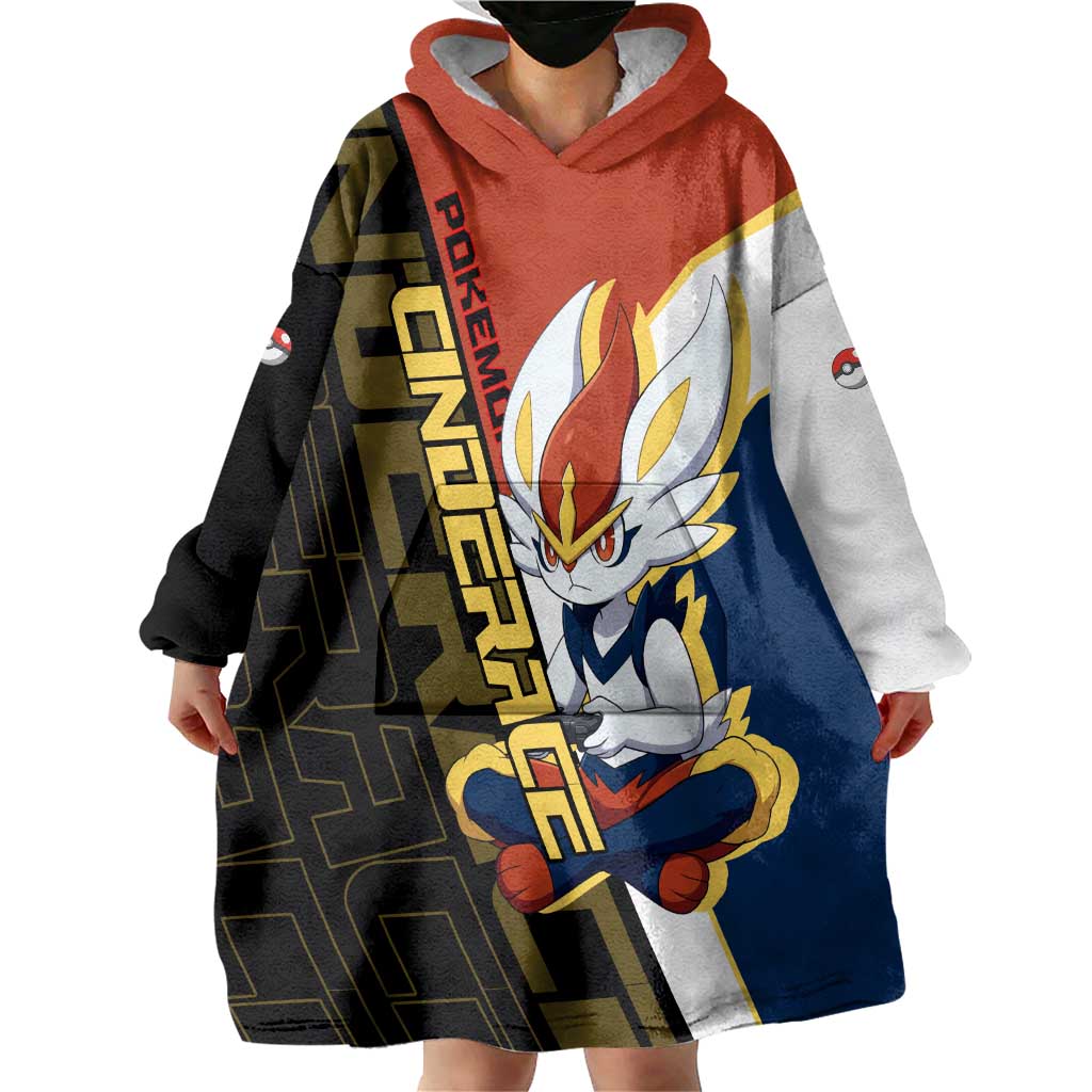 Cinderace Poké Wearable Blanket Hoodie Dynamic Retro Anime Style