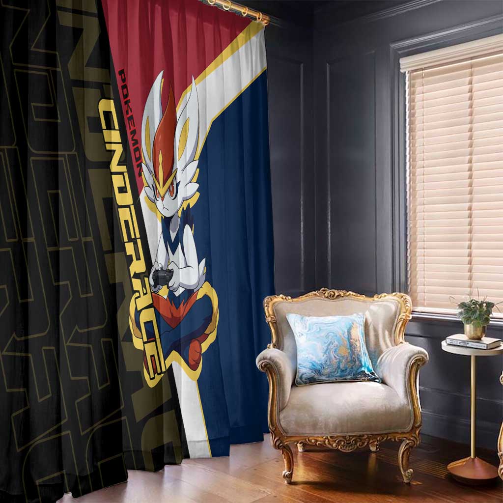 Cinderace Poké Window Curtain Dynamic Retro Anime Style