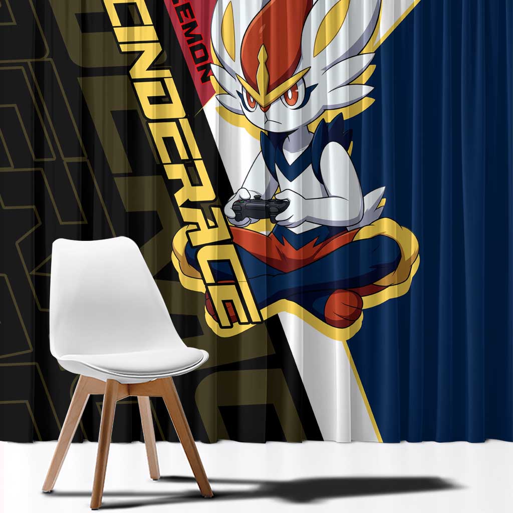 Cinderace Poké Window Curtain Dynamic Retro Anime Style