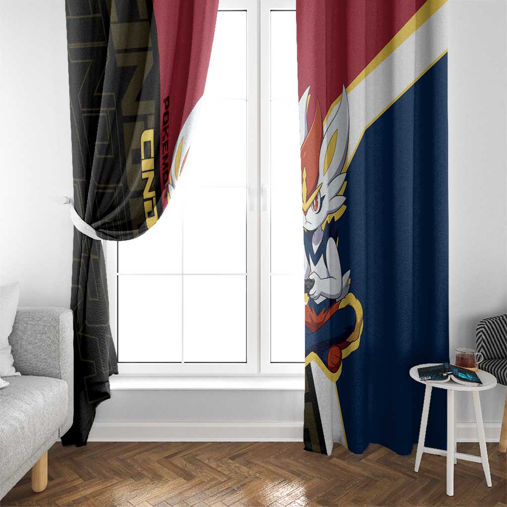 Cinderace Poké Window Curtain Dynamic Retro Anime Style