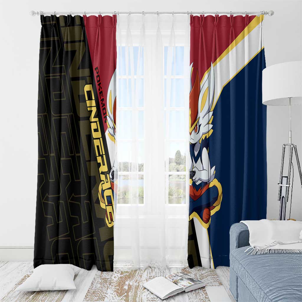 Cinderace Poké Window Curtain Dynamic Retro Anime Style