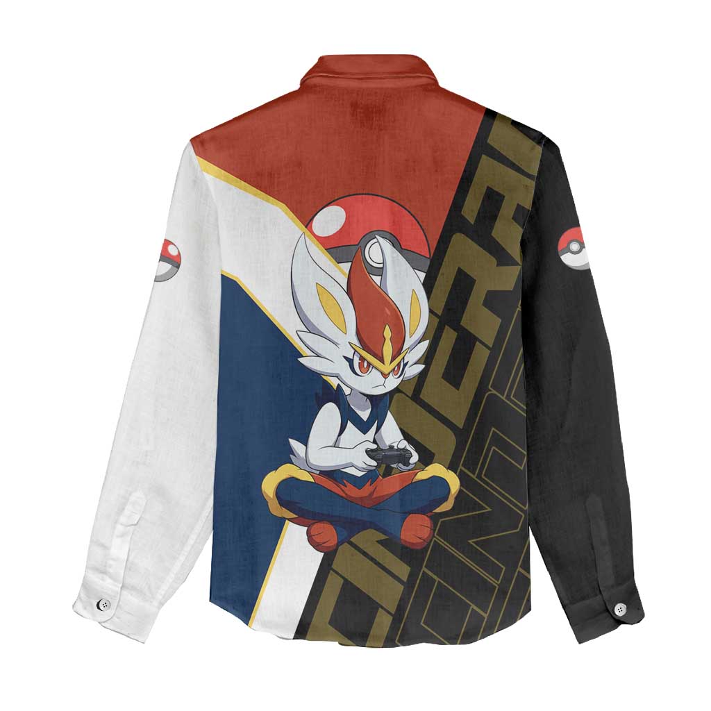 Cinderace Poké Women Casual Shirt Dynamic Retro Anime Style