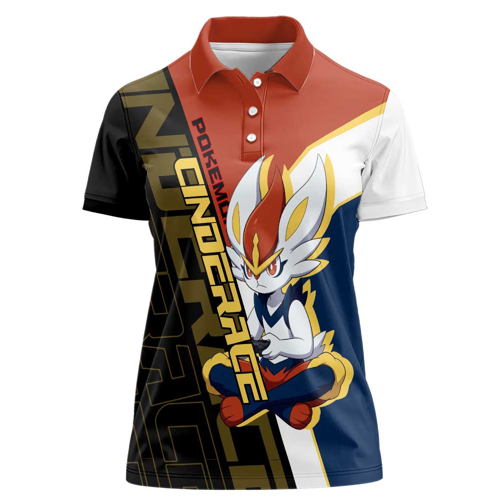 Cinderace Poké Women Polo Shirt Dynamic Retro Anime Style