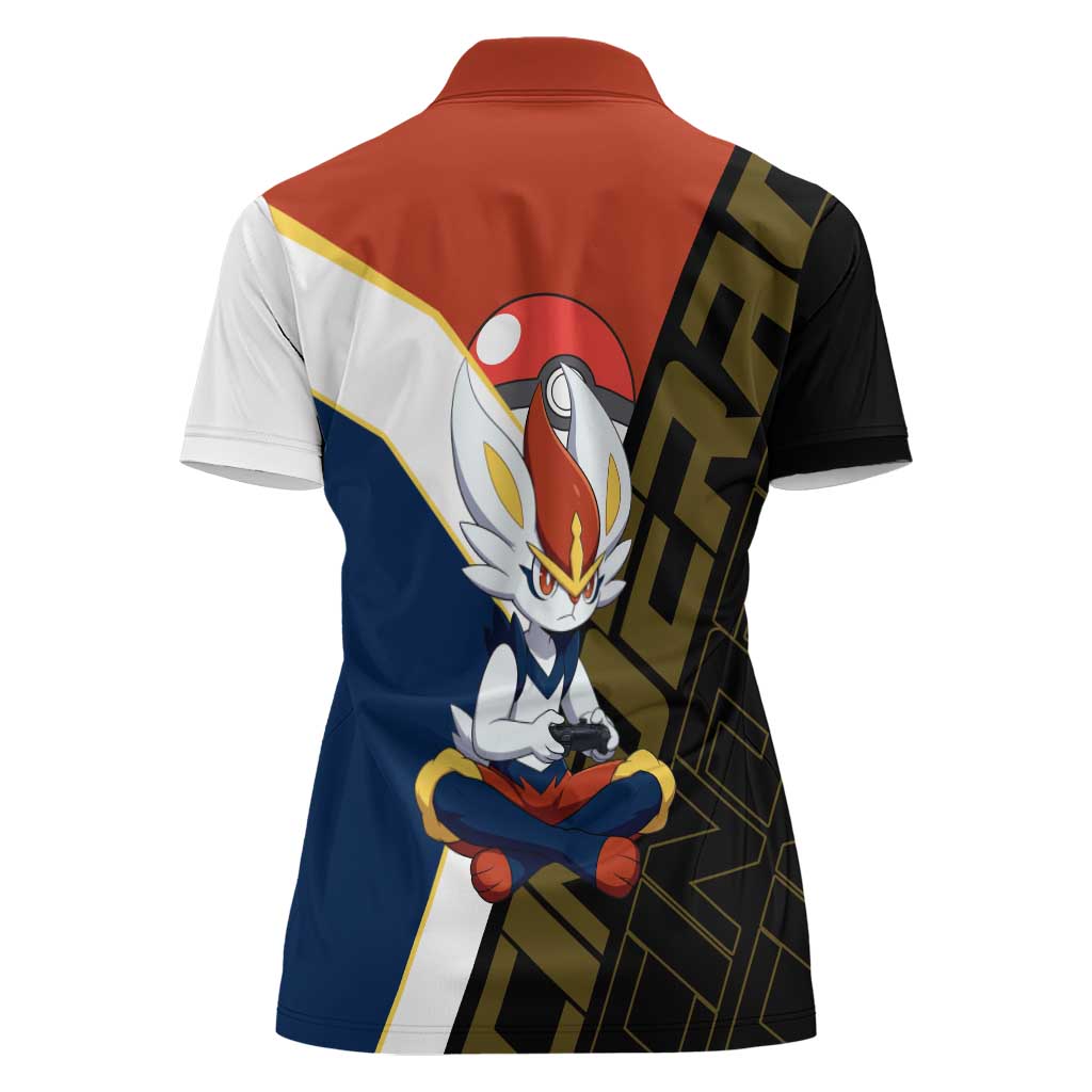 Cinderace Poké Women Polo Shirt Dynamic Retro Anime Style