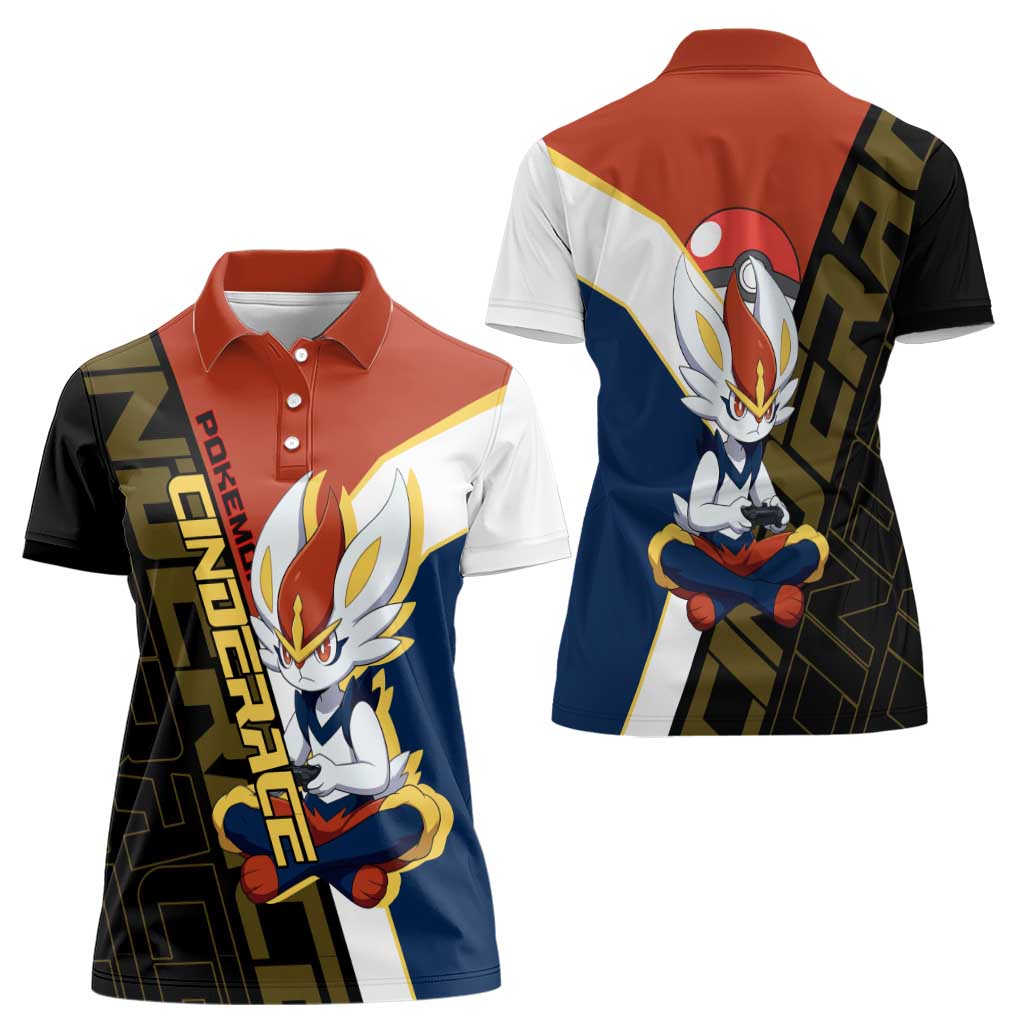 Cinderace Poké Women Polo Shirt Dynamic Retro Anime Style