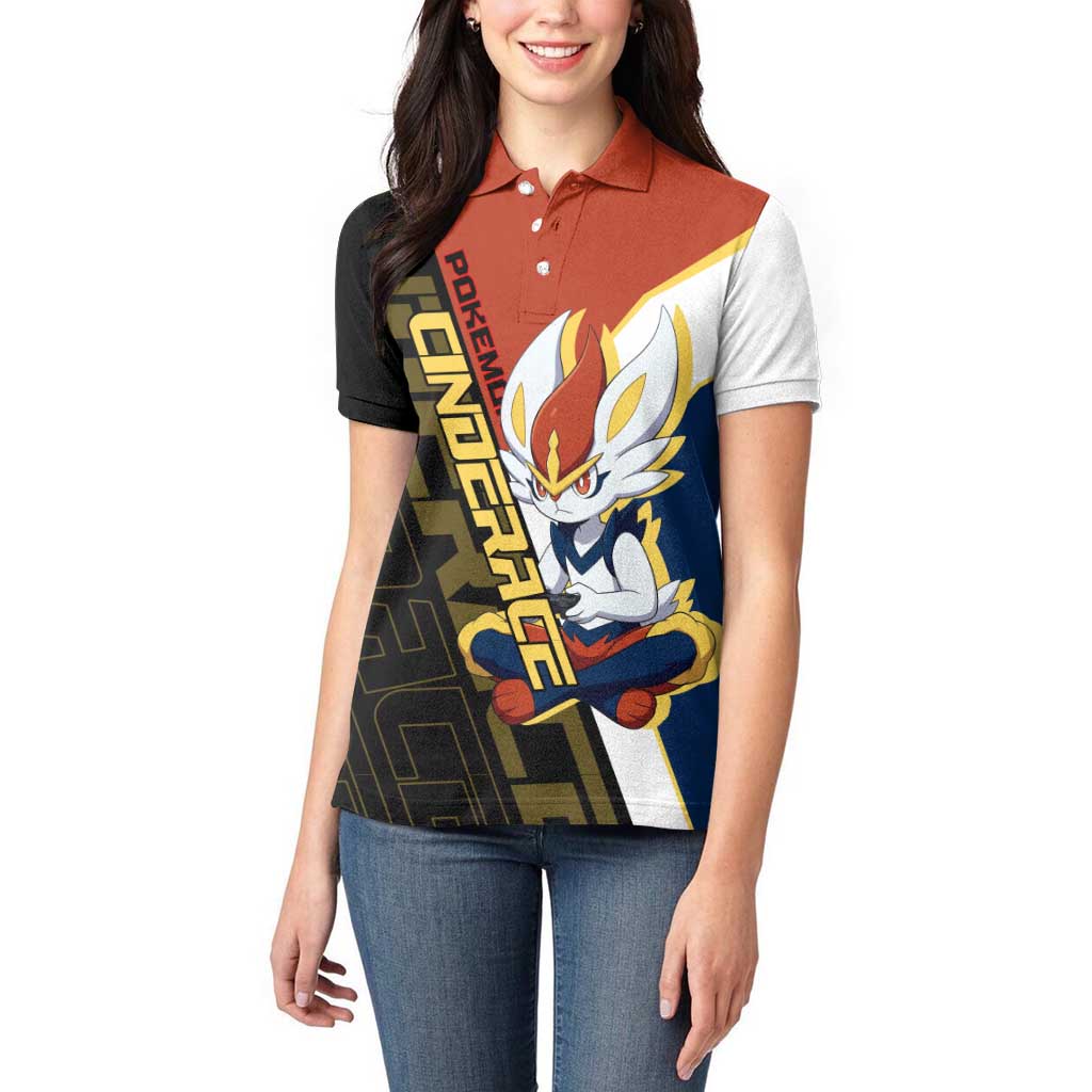 Cinderace Poké Women Polo Shirt Dynamic Retro Anime Style