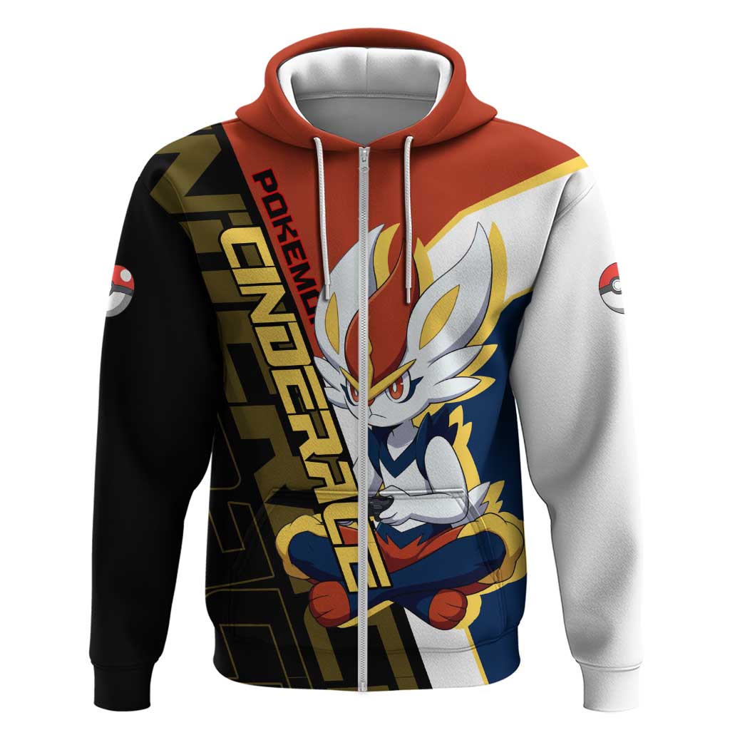 Cinderace Poké Zip Hoodie Dynamic Retro Anime Style