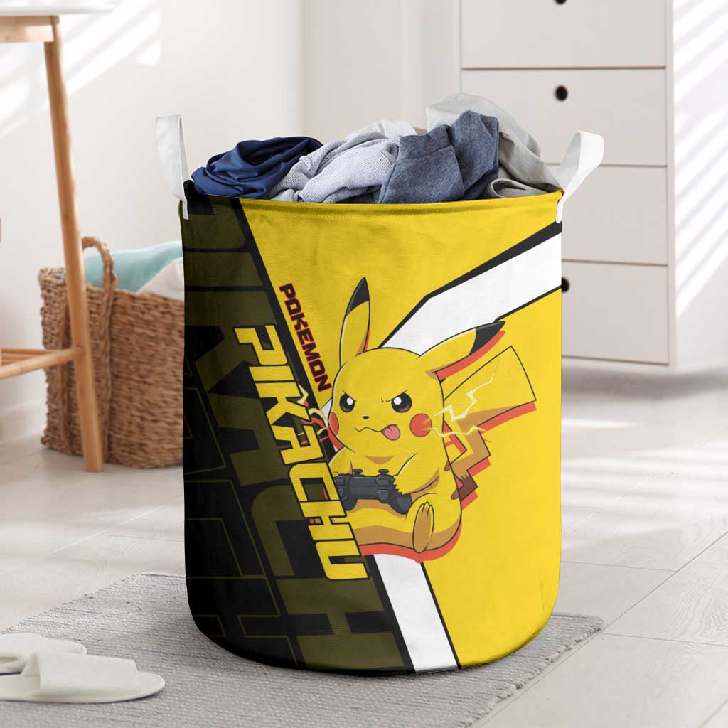 Pikachu Poké Laundry Basket Vibrant Retro Anime Style