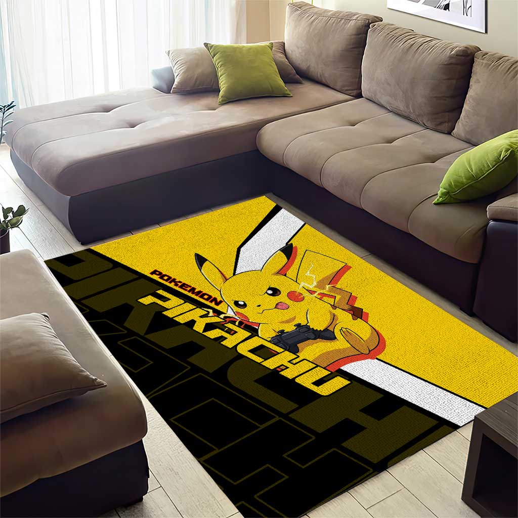 Pikachu Poké Area Rug Vibrant Retro Anime Style