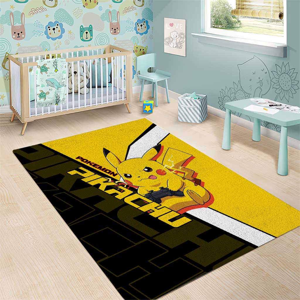 Pikachu Poké Area Rug Vibrant Retro Anime Style