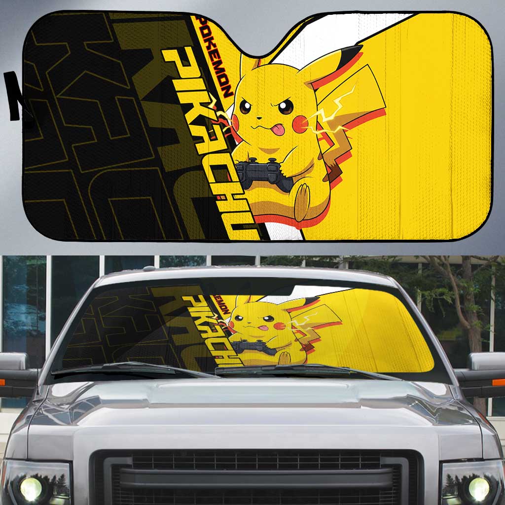 Pikachu Poké Auto Sun Shade Vibrant Retro Anime Style