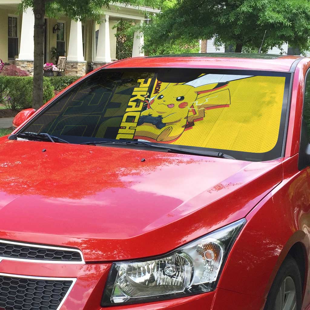 Pikachu Poké Auto Sun Shade Vibrant Retro Anime Style