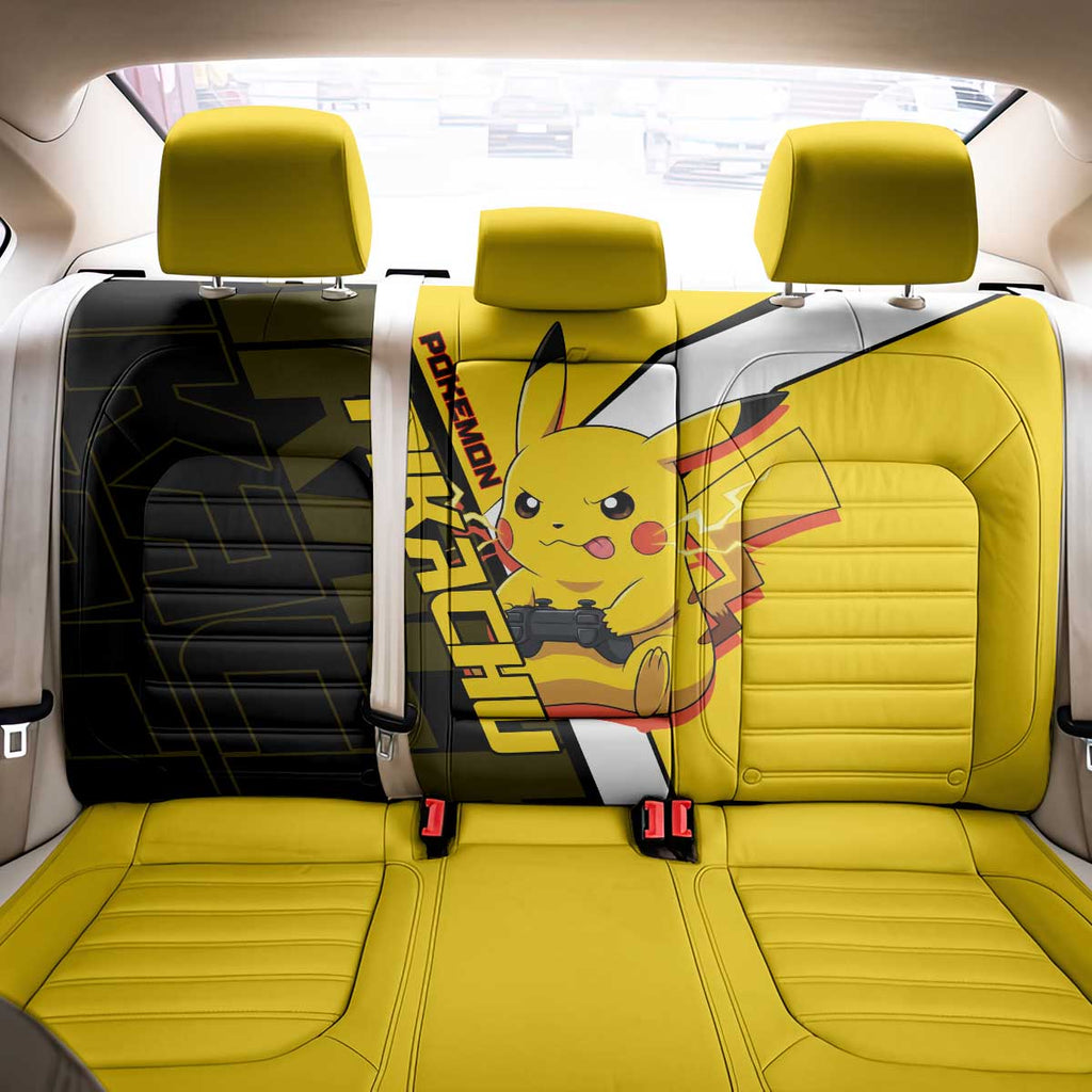 Pikachu Poké Back Car Seat Cover Vibrant Retro Anime Style