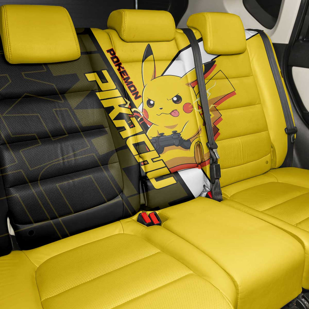 Pikachu Poké Back Car Seat Cover Vibrant Retro Anime Style