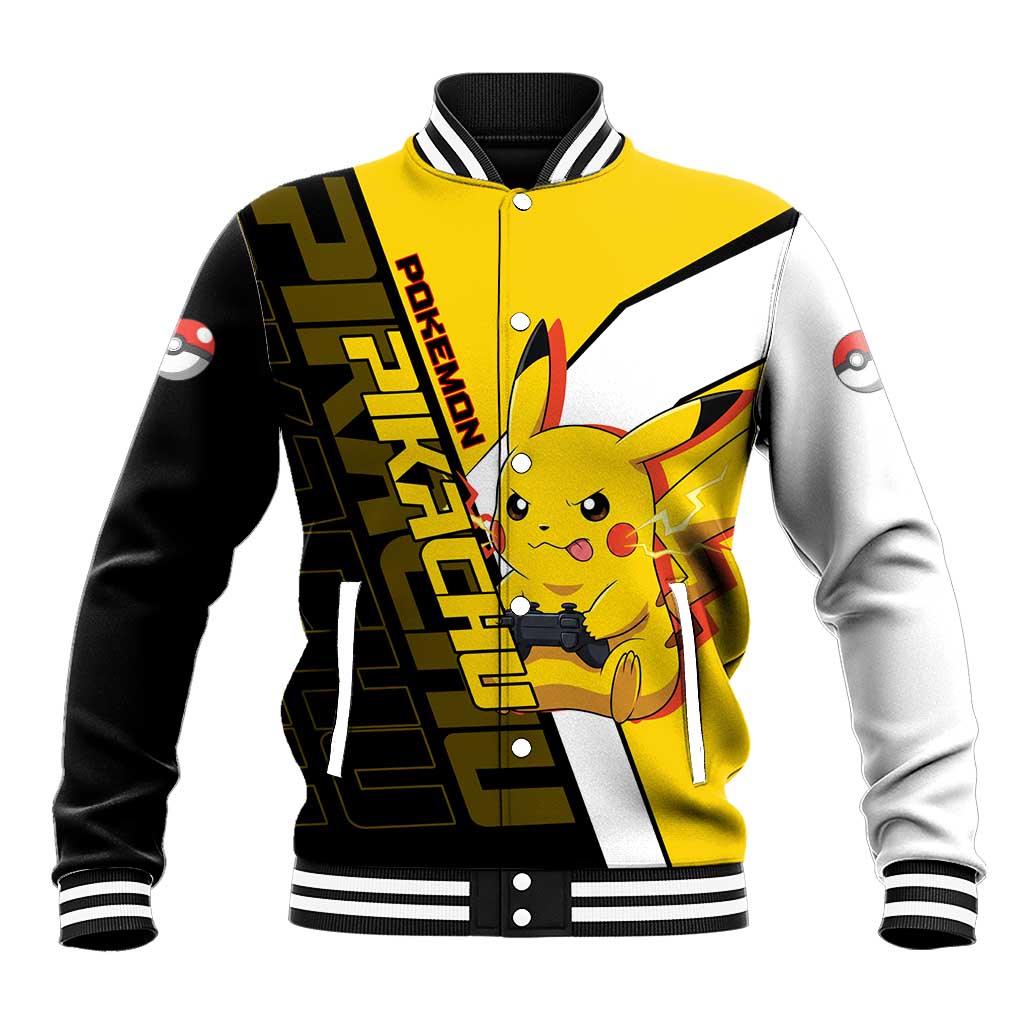 Pikachu Poké Baseball Jacket Vibrant Retro Anime Style