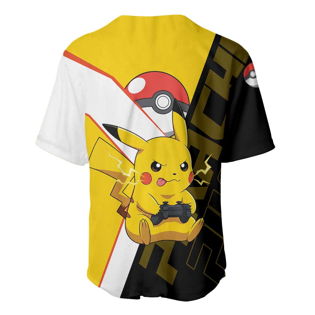 Pikachu Poké Baseball Jersey Vibrant Retro Anime Style