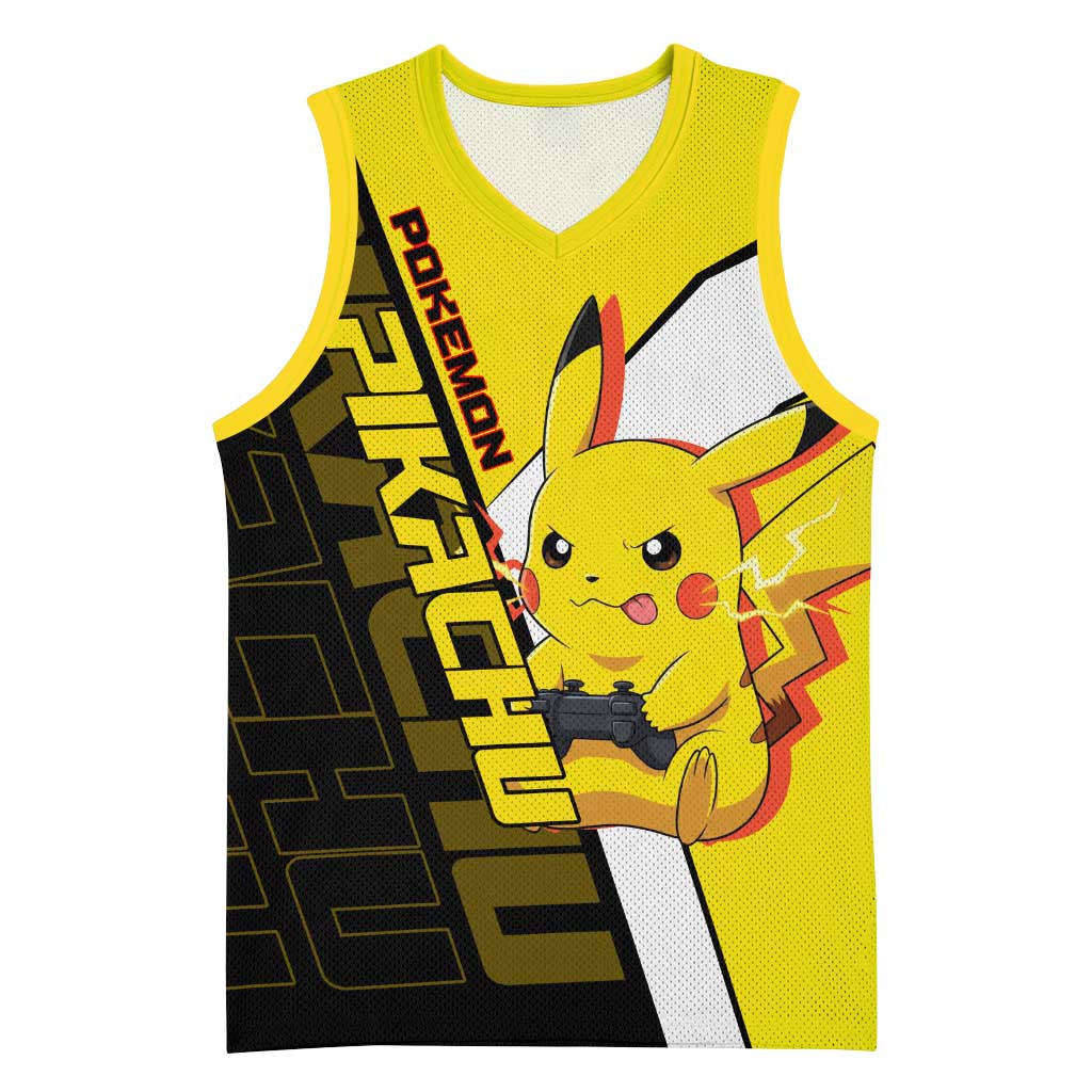 Pikachu Poké Basketball Jersey Vibrant Retro Anime Style
