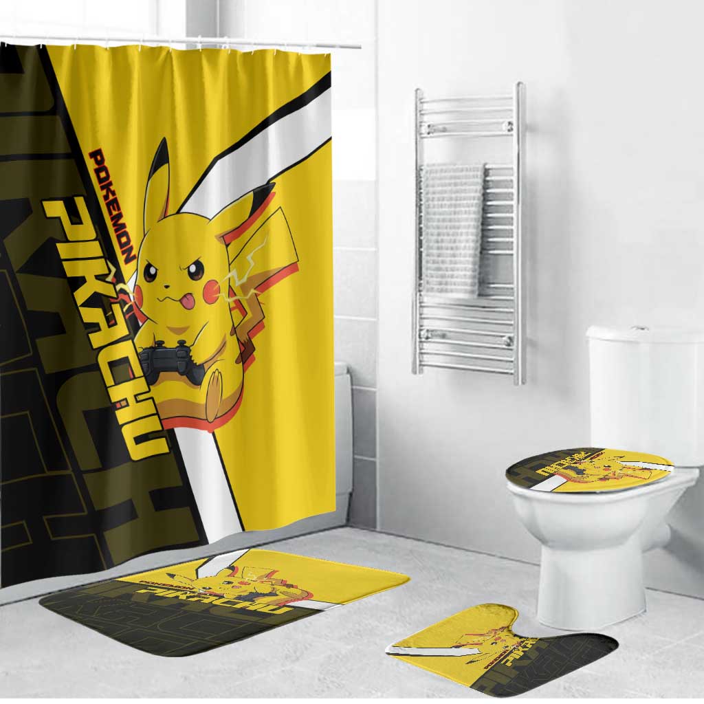 Pikachu Poké Bathroom Set Vibrant Retro Anime Style