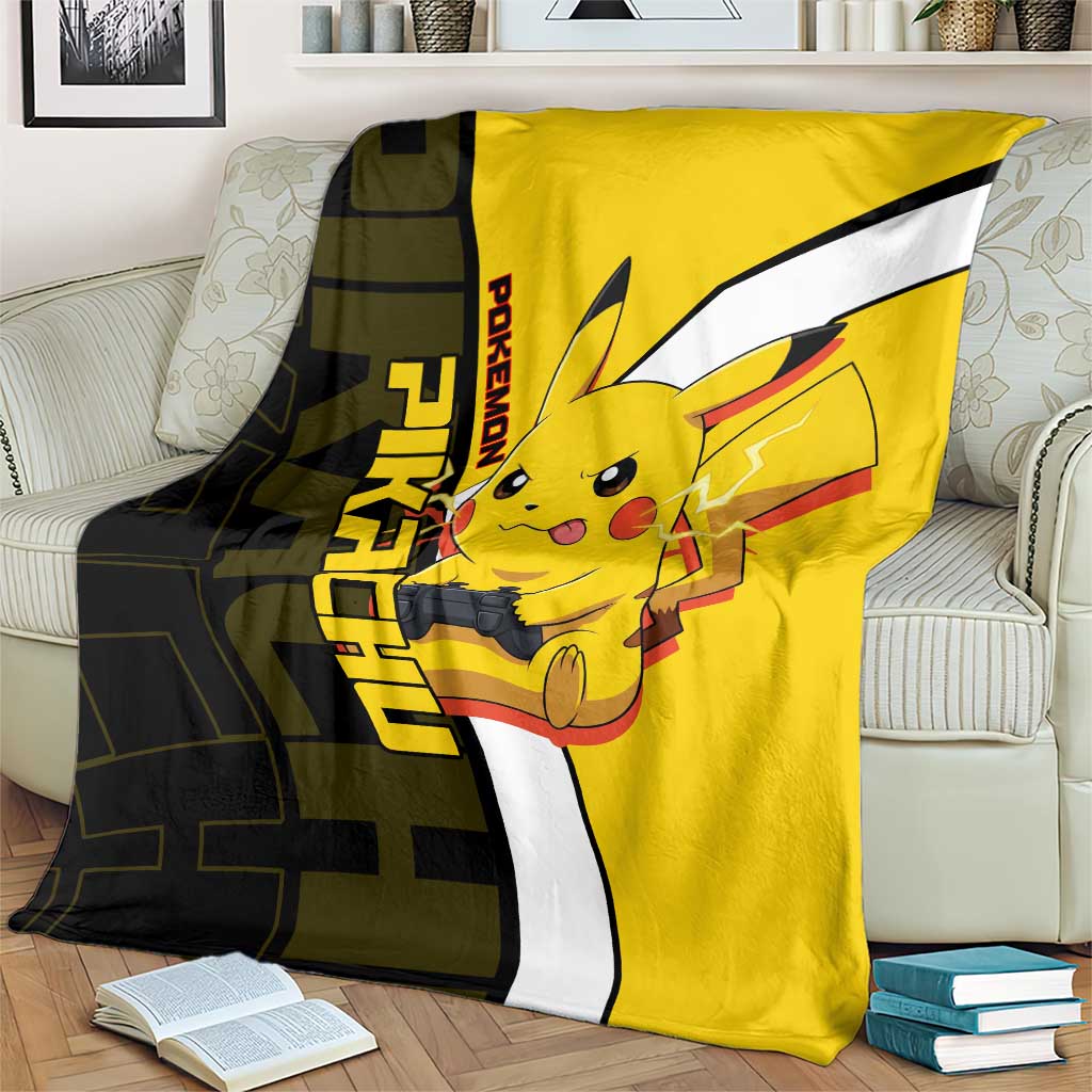 Pikachu Poké Blanket Vibrant Retro Anime Style